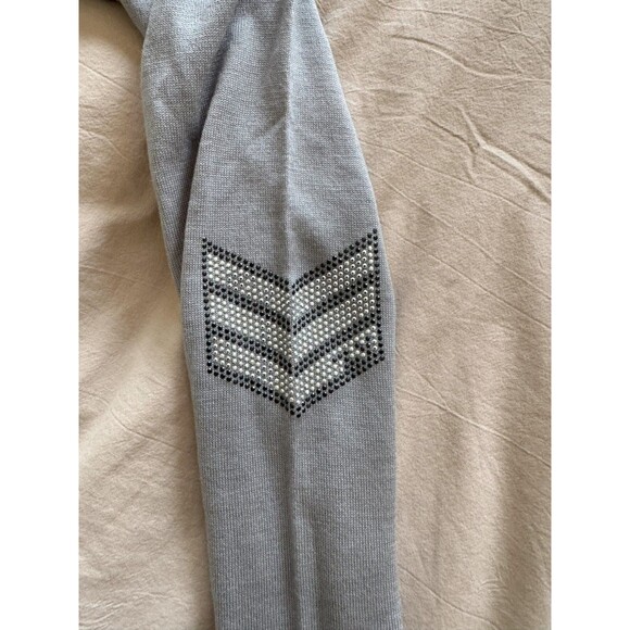 Zadig & Voltaire Womens XS Gray 100% Merino Wool Happy Army Strass Soft Sweater - Picture 8 of 11